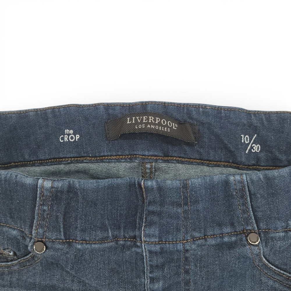 Liverpool Los Angeles 10/30 The Crop Pull On Stretch Jeans Dark Wash EUC - Picture 3 of 4